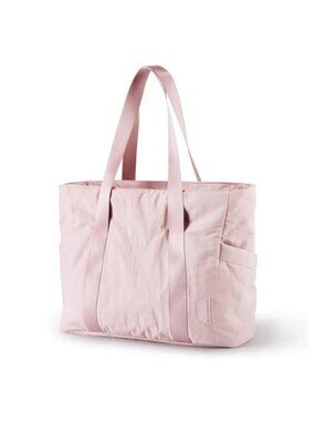 Lightweight Quilted Nylon Large Tote Bag with Yoga Mat Strap Work Gym Travel